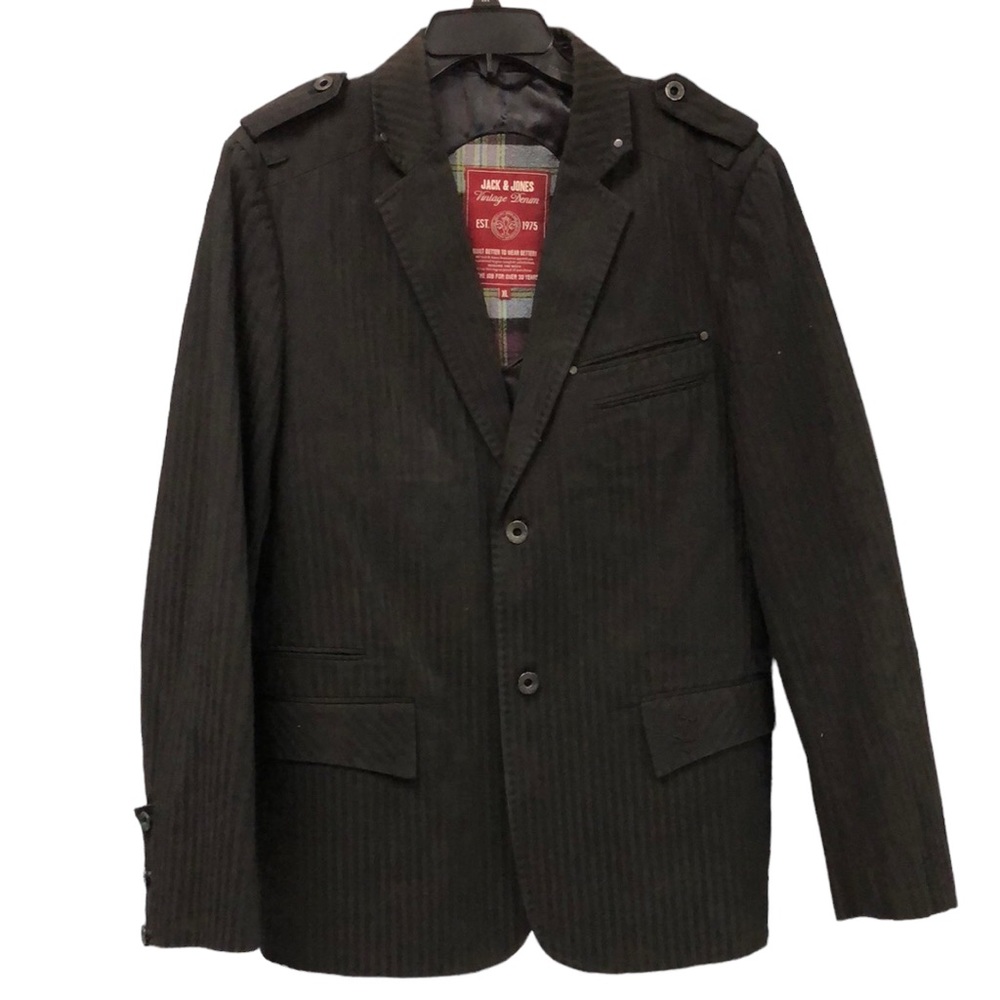 Jack‎ & Jones Vintage Jeans striped blazer jacket mens size size XL